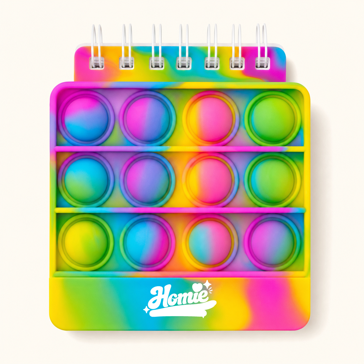 The Homie rainbow pop-it address book for kids